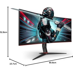 AOC Écran gaming incurvé ultrawide CU34G2X 86 cm (34 pouces) (QHD, HDMI, DisplayPort, FreeSync, temps de réponse de 1 ms, 144 Hz