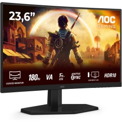 AOC Gaming C24G42E - Moniteur incurvé Full HD 24 Pouces, 180 Hz, 0,5 ms, FreeSync Premium (1920x1080, 1x HDMI 2.0, 1x DisplayPor