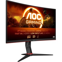 AOC Gaming C27G4ZXE - Moniteur incurvé FHD 27 Pouces, 280 Hz, 1ms, HDR10, FreeSync Premium (1920x1080, HDMI, DisplayPort) Noir/G