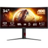 AOC Gaming CU34G4 - Moniteur Quad HD 34 Pouces, 180 Hz, 1 ms, FreeSync Prem., HDR10 (2560x1440, 1x HDMI 2.0, 1x DisplayPort 1.4)