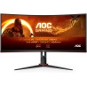 AOC Gaming CU34G2XP - Moniteur incurvé WQHD 34 ", 180 Hz, FreeSync Prem, HDR400 (3440 x 1440, 1 ms GtG, HDMI, DisplayPort, hub U