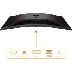 AOC Gaming CU34G2XP - Moniteur incurvé WQHD 34 ", 180 Hz, FreeSync Prem, HDR400 (3440 x 1440, 1 ms GtG, HDMI, DisplayPort, hub U