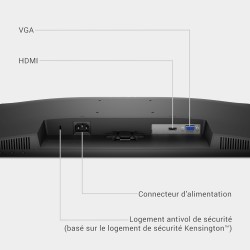Dell 24 Écran PC - SE2425HM, Full HD (1920x1080), 100Hz, IPS, 5ms, VESA (100x100mm), HDMI, VGA, Garantie 3 Ans, Noir