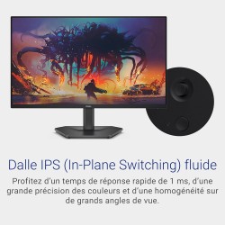 Dell 24 Écran PC Gaming - SE2425HG, Full HD (1920x1080), 200Hz, Fast IPS, 1ms, AMD FreeSync Premium, 99% sRGB, VESA (100x100mm),