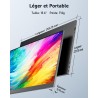 Yodoit Écran Portable 15.6", 1920 × 1080 FHD Moniteur avec Béquille IPS 100% SRGB Display HDMI USB Type C avec Haut-parleurs Int