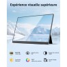 Yodoit Écran Portable 15.6", 1920 × 1080 FHD Moniteur avec Béquille IPS 100% SRGB Display HDMI USB Type C avec Haut-parleurs Int