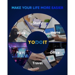 Yodoit Écran Portable 16" 2,5K, QHD 120Hz Moniteur Portable 2560 × 1600 IPS Display HDMI USB Type C HDR Ecran avec Haut-parleurs