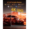 Yodoit Écran Portable 16" 4K, UHD Moniteur Portable 3840 × 2160 IPS Display HDMI USB Type C HDR Ecran avec Haut-parleurs Intégré