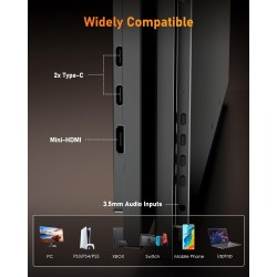 Yodoit Écran Portable 16" 4K, UHD Moniteur Portable 3840 × 2160 IPS Display HDMI USB Type C HDR Ecran avec Haut-parleurs Intégré