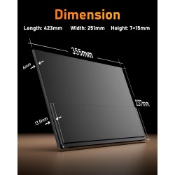 Yodoit Écran Portable 16" 4K, UHD Moniteur Portable 3840 × 2160 IPS Display HDMI USB Type C HDR Ecran avec Haut-parleurs Intégré