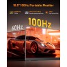 Yodoit Écran Portable 18,5" 100 Hz, 1920 × 1080 FHD Moniteur IPS 100% SRGB Display HDMI USB Type C avec Haut-parleurs Intégrés p
