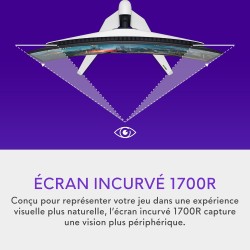 Alienware AW3225QF 32" 4K UHD (3840x2160) 1700R Écran PC Gaming Incurvé, 240Hz, QD OLED, 0.03ms, Compatible NVIDIA G-Sync, HDR, 