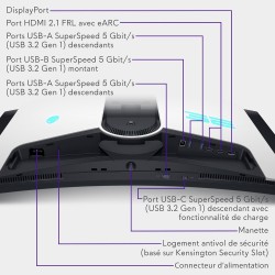 Alienware AW3225QF 32" 4K UHD (3840x2160) 1700R Écran PC Gaming Incurvé, 240Hz, QD OLED, 0.03ms, Compatible NVIDIA G-Sync, HDR, 