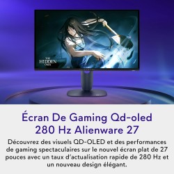 Alienware 27 écran gaming - aw2725d, qhd (2560x1440), 280hz, qd-oled, 0.03ms, compatible nvidia g-sync, amd freesync premium pro