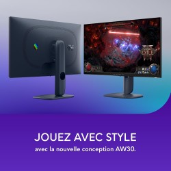 Alienware 27 Écran PC Gaming - AW2725DM, QHD (2560x1440), 180Hz, Fast IPS, 1ms, Compatible NVIDIA G-Sync, AMD FreeSync, 95% DCI-