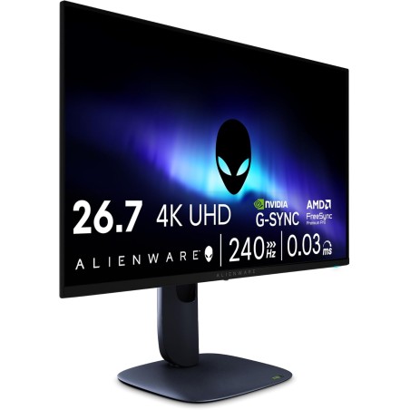 Alienware 27 écran pc gaming - aw2725q, 4k uhd (3840x2160), 240hz, qd oled, 0.03ms, compatible nvidia g-sync, amd freesync premi