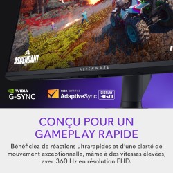 Alienware AW2725QF 27" 4K UHD (3840x2160) Écran PC Gaming, 360Hz, Fast IPS, 0.5ms, Compatible NVIDIA G-Sync, 95% DCI-P3, HDR600,