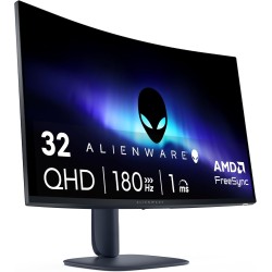 Alienware 32 Écran PC Gaming - AW3225DM, QHD (2560x1440), 1500R Incurvé, 180Hz, VA, 1ms, AMD FreeSync, VESA AdaptiveSync, 95% DC