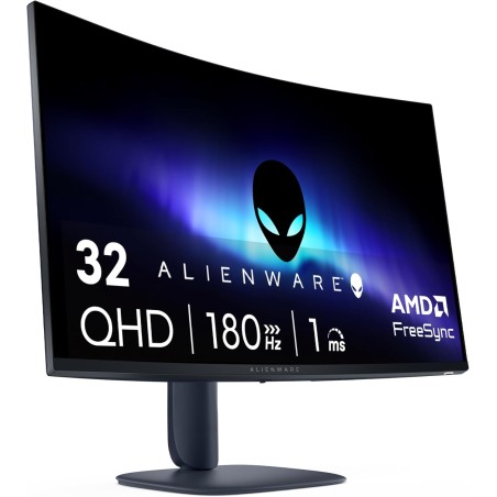 Alienware 32 Écran PC Gaming - AW3225DM, QHD (2560x1440), 1500R Incurvé, 180Hz, VA, 1ms, AMD FreeSync, VESA AdaptiveSync, 95% DC