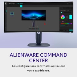 Alienware 34 écran pc gaming - aw3425dw, wqhd (3440x1440), 21:9 1800r incurvé, 240hz, qd oled, 0.03ms, compatible nvidia g-sync,