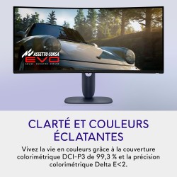 Alienware 34 écran pc gaming - aw3425dw, wqhd (3440x1440), 21:9 1800r incurvé, 240hz, qd oled, 0.03ms, compatible nvidia g-sync,