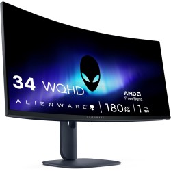 Alienware 34 Écran PC Gaming - AW3425DWM, WQHD (3440x1440), 21:9 1500R Incurvé, 180Hz, VA, 1ms, AMD FreeSync Premium, VESA Adapt