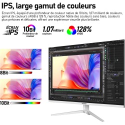 Gawfolk Écran PC UHD 4K 28 Pouces, Moniteur IPS Ultra HD (3840 × 2560 p), 3:2, 10 Bits, 1,07 Milliard Couleurs, 128% sRGB, Haut-