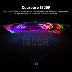Gawfolk Écran PC 32 Pouces,2K WQHD(2560×1440P),165Hz incurvé Gaming Moniteur, 1ms sans Lunette, 100% sRGB，178 ° Angle Vue HDMI、D