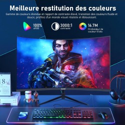 Gawfolk Écran PC 32 Pouces,2K WQHD(2560×1440P),165Hz incurvé Gaming Moniteur, 1ms sans Lunette, 100% sRGB，178 ° Angle Vue HDMI、D