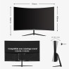 Gawfolk Écran PC 32 Pouces,2K WQHD(2560×1440P),165Hz incurvé Gaming Moniteur, 1ms sans Lunette, 100% sRGB，178 ° Angle Vue HDMI、D