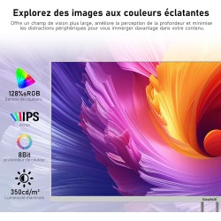 Gawfolk Écran PC IPS Ultra-Large de 34 Pouces，Moniteurs de Jeu 120Hz, 21:9 UWFHD (2560x1080), 128% sRGB, Synchronisation adaptat
