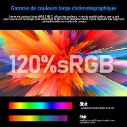 Gawfolk 49 Pouces Écran PC d'ordinateur de Jeu 1500R Ultra-Large incurvé, DQHD (5120×1440), 165Hz, 1MS, FreeSync, 120% sRGB, Mon