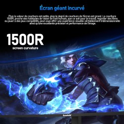 Gawfolk 49 Pouces Écran PC d'ordinateur de Jeu 1500R Ultra-Large incurvé, DQHD (5120×1440), 165Hz, 1MS, FreeSync, 120% sRGB, Mon