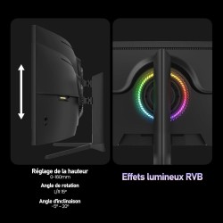 Gawfolk 49 Pouces Écran PC d'ordinateur de Jeu 1500R Ultra-Large incurvé, DQHD (5120×1440), 165Hz, 1MS, FreeSync, 120% sRGB, Mon