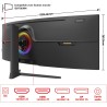 Gawfolk 49 Pouces Écran PC d'ordinateur de Jeu 1500R Ultra-Large incurvé, DQHD (5120×1440), 165Hz, 1MS, FreeSync, 120% sRGB, Mon