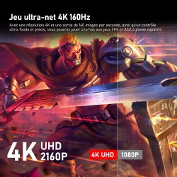 Gawfolk Écran PC 32 Pouces 4K UHD incurvé 1500R, Moniteur de Jeu Esports 160Hz, 1ms, Adaptive Sync, 128% sRGB, Grand Angle de Vi