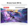 Gawfolk Écran PC 27 Pouces incurvé 180Hz Gaming Computer Moniteur, 1800R,1ms，FHD 1080p, 178 ° Grand Angle,Ultra - Mince Lunette,