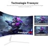 Gawfolk Écran PC 27 Pouces incurvé 180Hz Gaming Computer Moniteur, 1800R,1ms，FHD 1080p, 178 ° Grand Angle,Ultra - Mince Lunette,