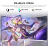 Gawfolk Écran PC 27 Pouces incurvé 180Hz Gaming Computer Moniteur, 1800R,1ms，FHD 1080p, 178 ° Grand Angle,Ultra - Mince Lunette,