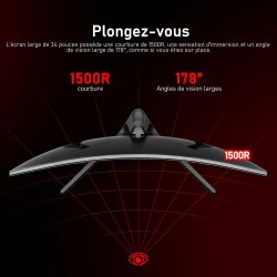 Gawfolk Écran PC Ultra Large 34 Pouces 1500R incurvé 180Hz Gaming Computer Moniteur,21:9 UWQHD(3440x1440)，128% sRGB，FreeSync，HDR