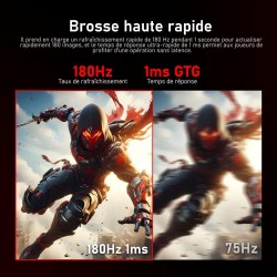 Gawfolk Écran PC Ultra Large 34 Pouces 1500R incurvé 180Hz Gaming Computer Moniteur,21:9 UWQHD(3440x1440)，128% sRGB，FreeSync，HDR