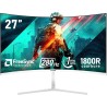 Gawfolk Écran PC 27 Pouces incurvé 280Hz Gaming Computer Moniteur, 1800R,1ms，FHD 1080p, 178 ° Grand Angle,Ultra - Mince Lunette,