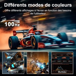 Minifire écran pc gamer incurvé 24 pouces 100hz avec haut-parleur -1500r fhd (1920 x 1080p) va panel, mprt 1ms, srgb100%, less b