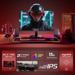 Minifire Écran Gaming 24.5″ IPS 200Hz – Écran Gamer FHD (1920×1080), 1ms, 120% sRGB, HDR10, Adaptive-Sync, HDMI/DisplayPort, VES