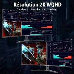 Minifire Écran PC Gaming Incurvé 32 Pouces, Ultrawide QHD(2560 * 1440), 180Hz, MPRT 1Ms, 1500R, UltraLarge, VA, 2xHDMI 2.0 (144H