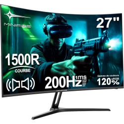 Minifire Gaming Curved Monitor 27 Pouces MFG27C1 200Hz 1Ms 120% sRGB Monitor avec Sprecher 1920 * 1080 VA Panel （MFG27C1 avec câ