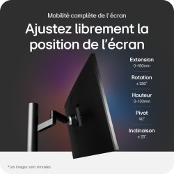 LG Ultrafine™ 32UN880K-B Ecran PC 4K 32" - Dalle IPS résolution UHD (3840 x 2160), 5ms 60Hz, HDR 10, DCI-P3 95% (CIE1976), incli