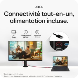 LG Ultrafine™ 32UN880K-B Ecran PC 4K 32" - Dalle IPS résolution UHD (3840 x 2160), 5ms 60Hz, HDR 10, DCI-P3 95% (CIE1976), incli