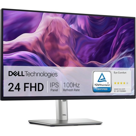 Dell P2425H 24" Full HD (1920x1080) Écran PC, 100Hz, IPS, 5ms, 99% sRGB, USB-C, DisplayPort, HDMI, VGA, 4X USB, Garantie 3 Ans, 