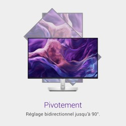 Dell P2425H 24" Full HD (1920x1080) Écran PC, 100Hz, IPS, 5ms, 99% sRGB, USB-C, DisplayPort, HDMI, VGA, 4X USB, Garantie 3 Ans, 